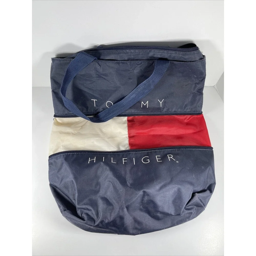 Vintage Tommy Hilfiger Duffle Bag‎ Expandable Spell Out Logo Laundry Travel Gym